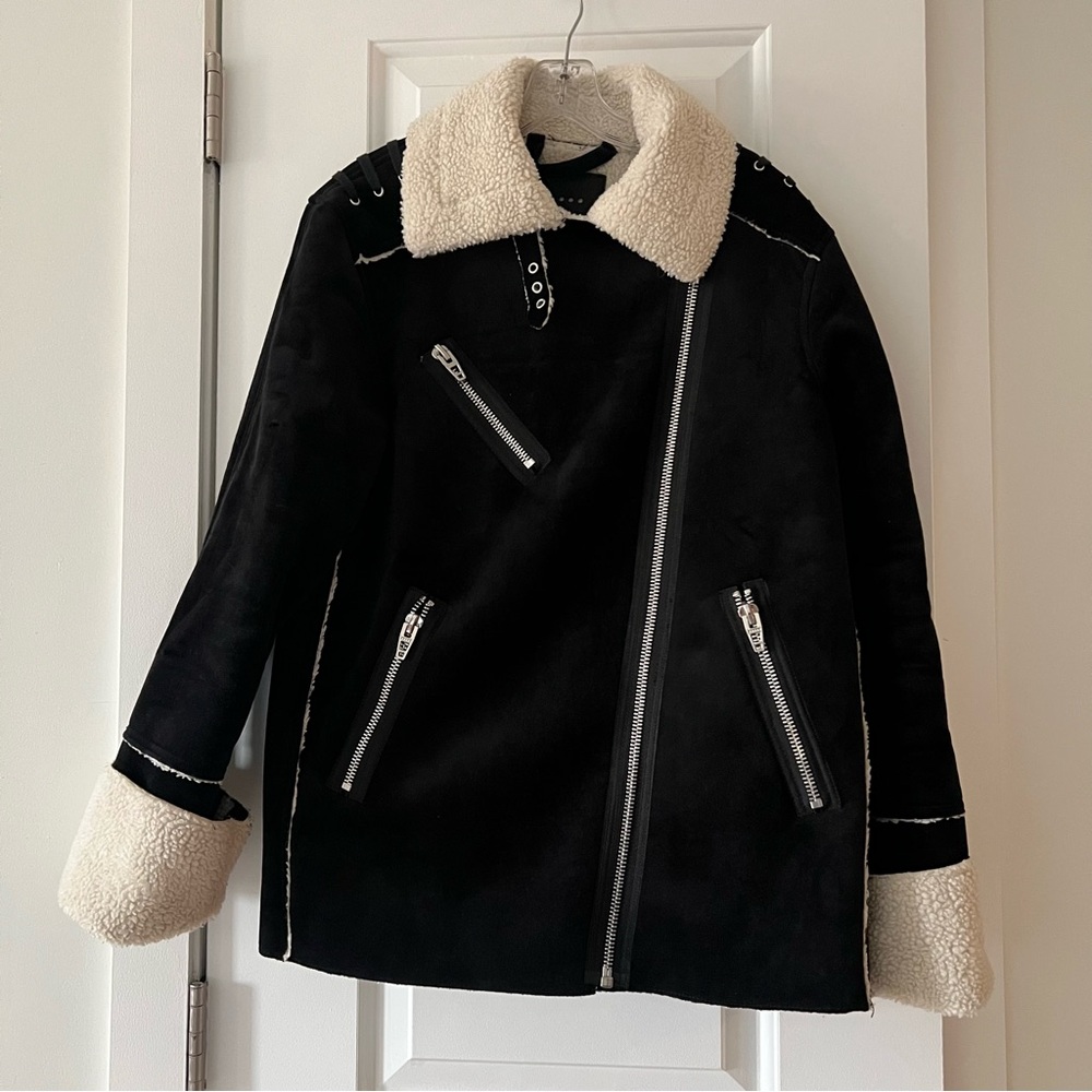 BLANK NYC Shearling lined moto jacket